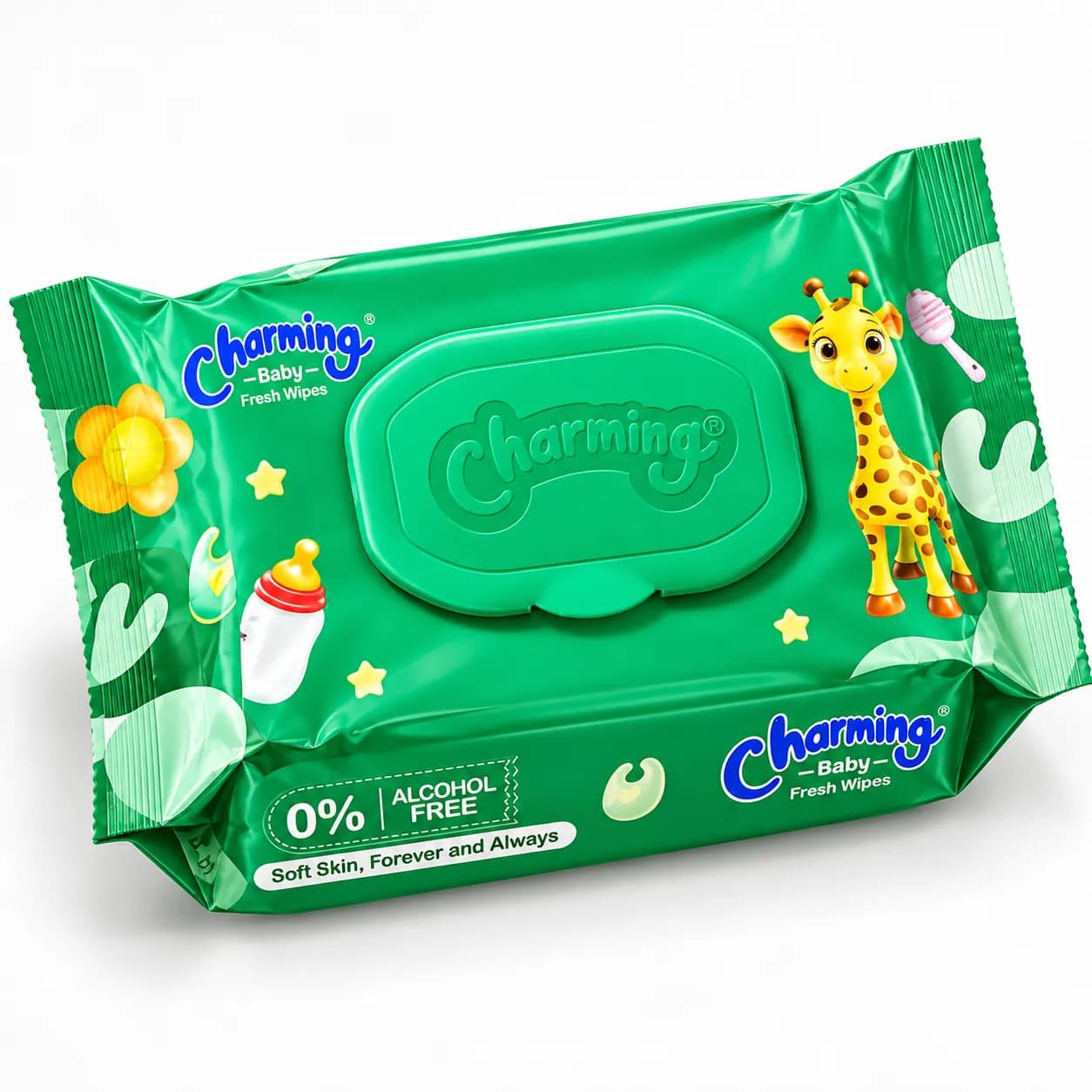 Charming Baby Fresh Wipes – Green | Pack of 6 | Baby Care Bundle