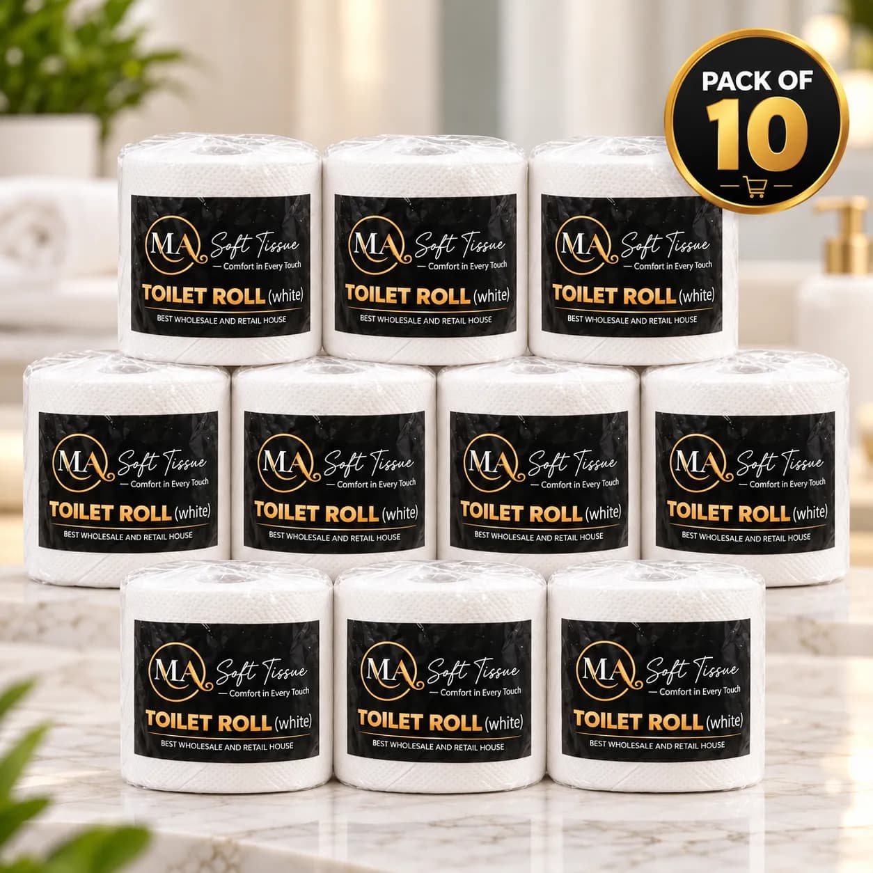 MA Soft Tissue Toilet Roll – White (Pack of 10) (Local)