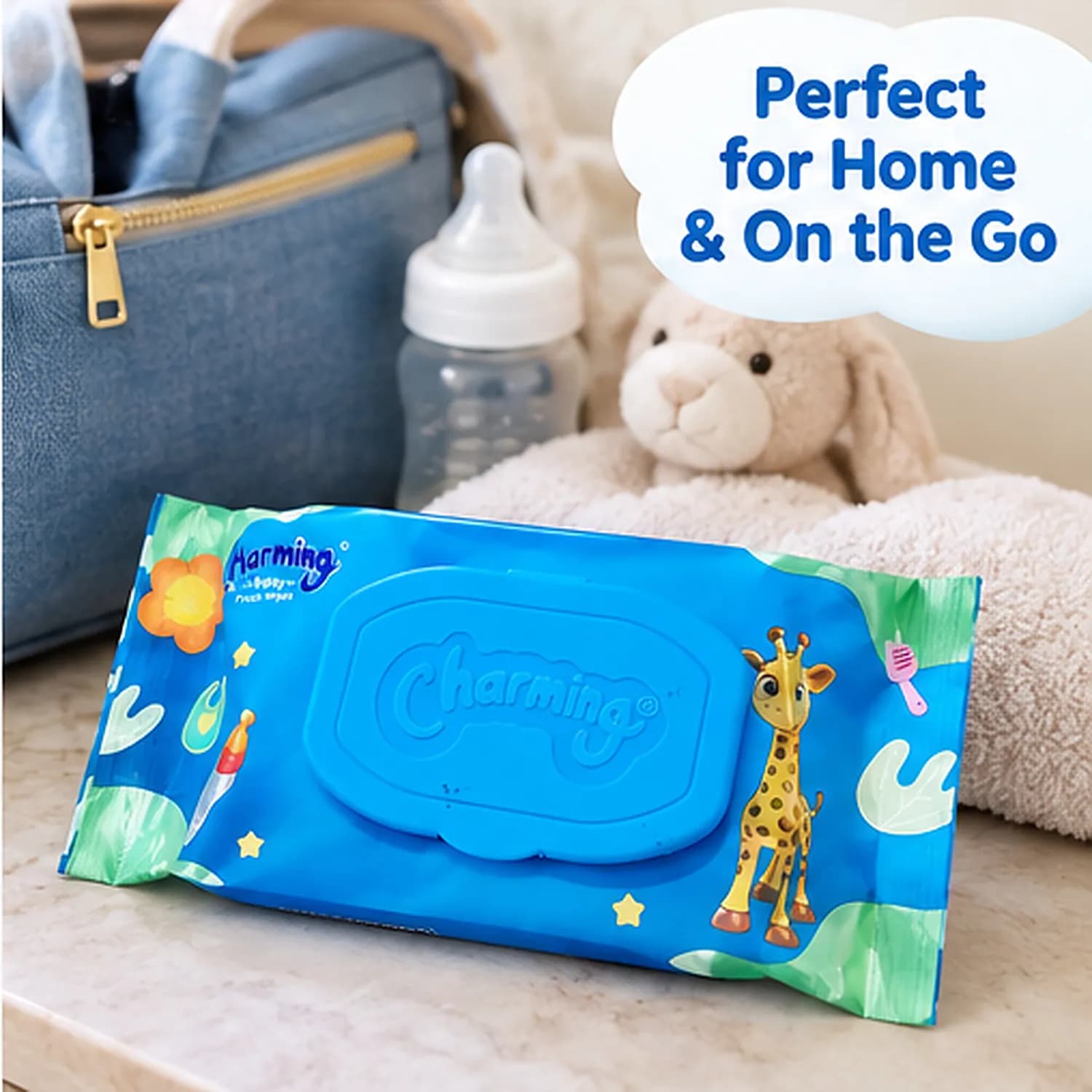 Charming Baby Fresh Wipes – Blue | Pack of 6 | Alcohol-Free Baby Wipes